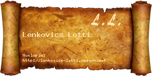 Lenkovics Lotti névjegykártya
